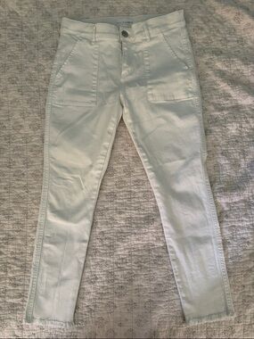 LOFT White Cropped Skinny Pants